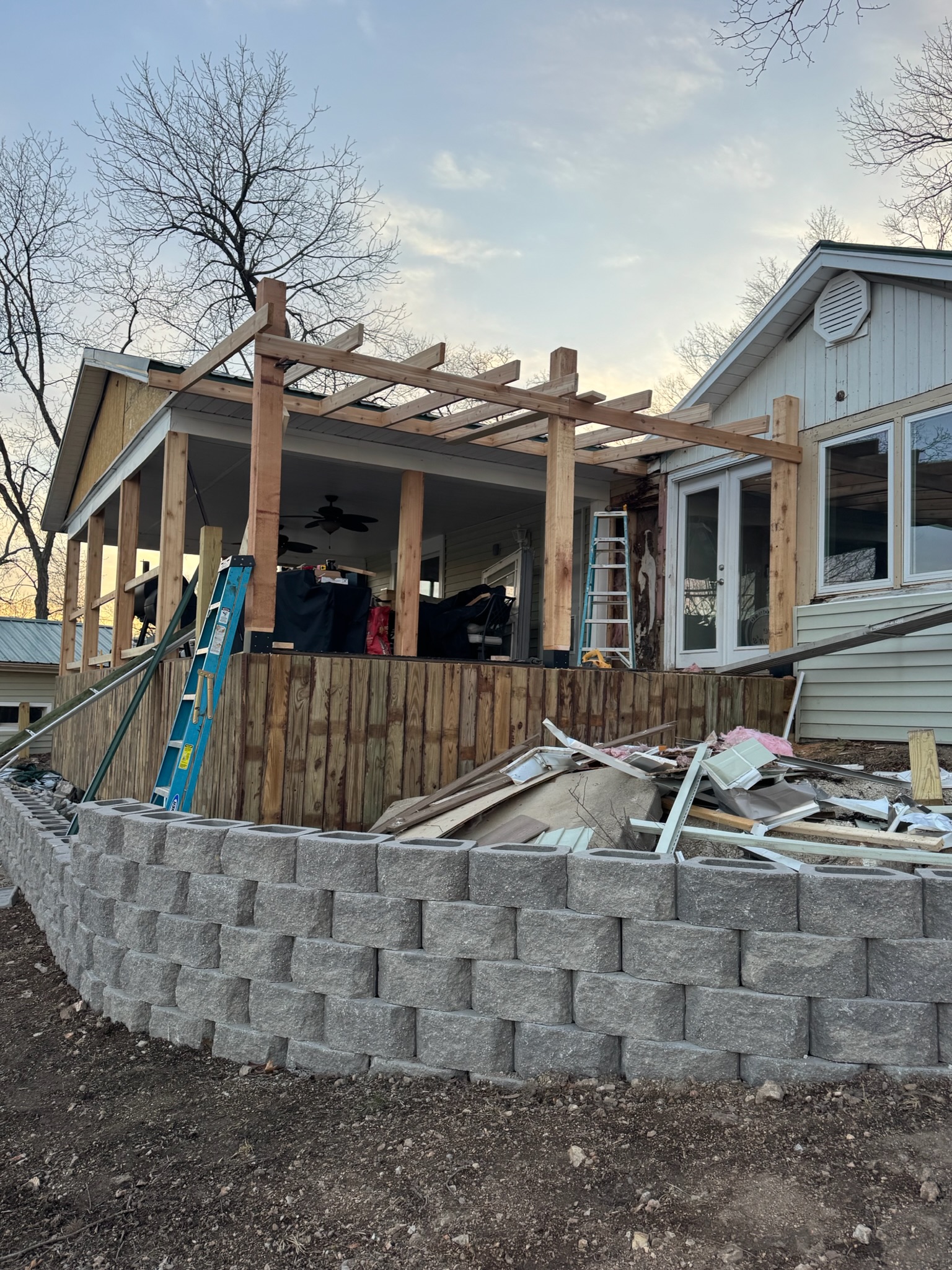 Porch extension complete